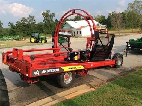 Options to wrap single round bales and large square bales with PTO or separate gas engine. . Anderson bale wrapper parts